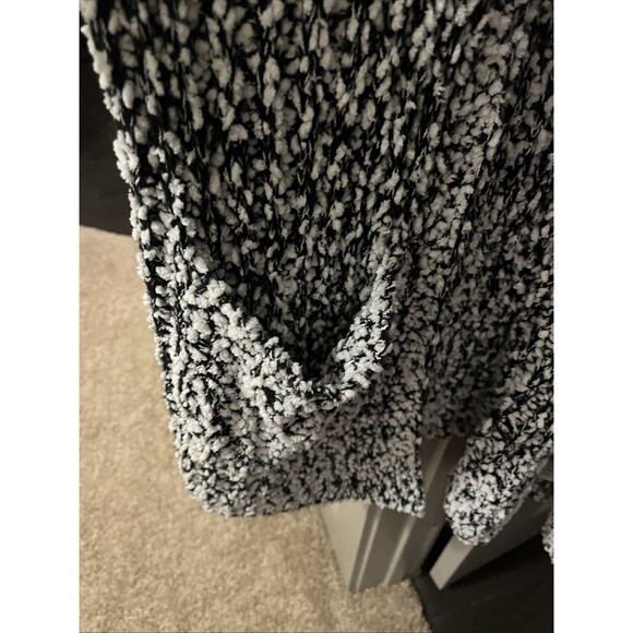 Net.153 Cardigan Sweater Womens Medium Large Pockets Black White Popcorn Knit - Picture 3 of 5